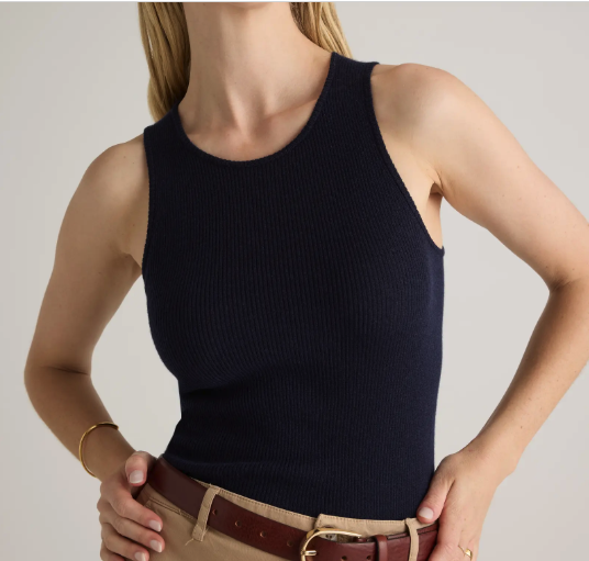 Quince Featherweight Cashmere Ribbed Tee
